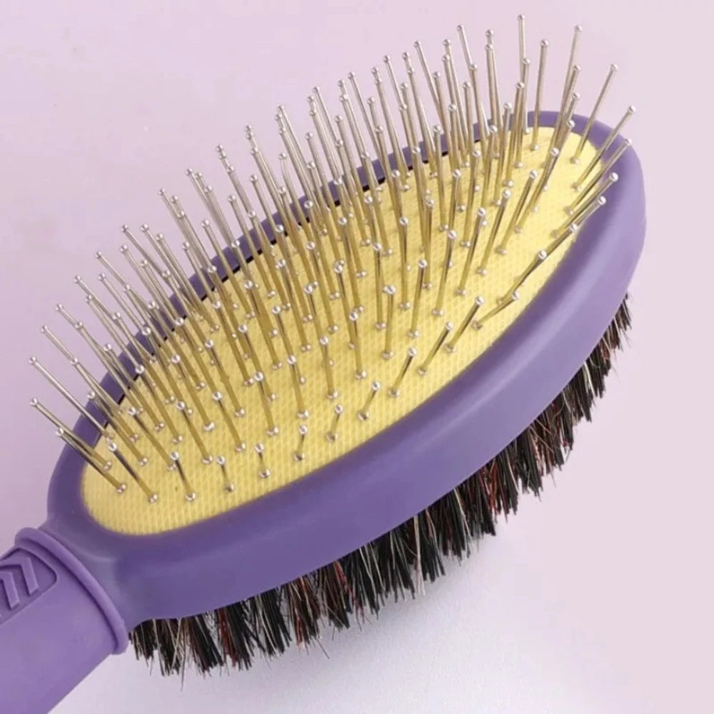 Dog Comb Double Sided Dog Brush Pet Hair Remover Massage Dogs Brush Pet Grooming Comfortable Handle Dogs Hair Brush Pet Supplies