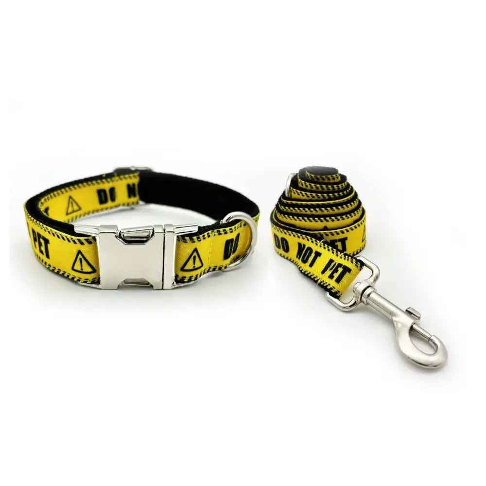 Personalized Pet Collar Warning Sign DO NOT PET I Need Space Custom Puppy Cat Name ID Tag Adjustable Basic Dog Collars
