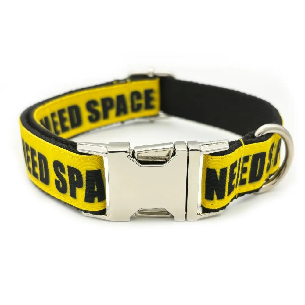 Personalized Pet Collar Warning Sign DO NOT PET I Need Space Custom Puppy Cat Name ID Tag Adjustable Basic Dog Collars